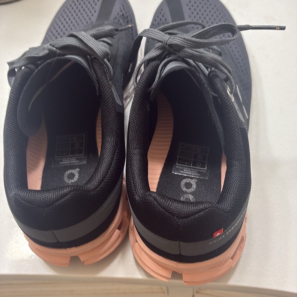 On Running Women's Athletic Shoes in Dark Gray and Light Pink - Picture 6 of 6